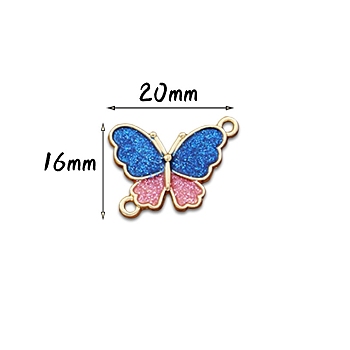 Zinc Alloy Enamel Pendants, Butterfly, Colorful, 16x20mm, Hole: 1.5mm