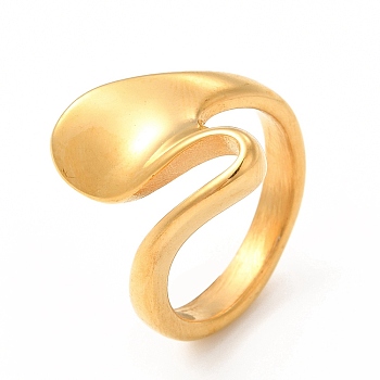 Ion Plating(IP) 304 Stainless Steel Finger Rings for Women Men, Real 18K Gold Plated, US Size 7(17.3mm), 4~18.5mm