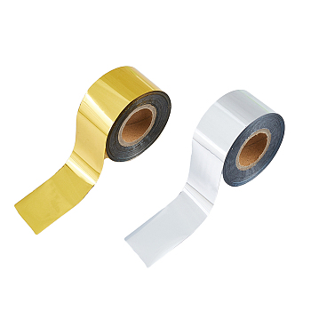 2 Rolls 2 Colors Stamping Hot Foil Paper, Transfer Foil Paper, Elegance Laser Printer Craft Paper, Mixed Color, 30x0.1mm, about 120m/roll, 1 roll/color