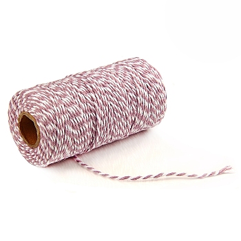 100M Macrame 2-Ply Cotton Braid Thread, with Spool, Round, Thistle, 2mm, about 109.36 Yards(100m)/Roll