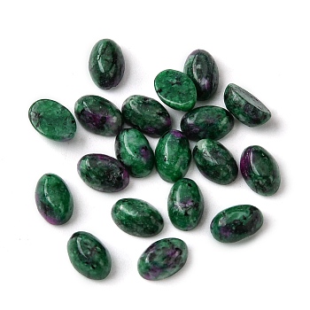 Synthetic Ruby in Zoisite Cabochons, Oval, 6x4x2~2.5mm
