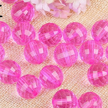 Magenta Round Acrylic Beads