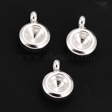 Silver Flat Round 304 Stainless Steel Charms