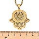 304 Stainless Steel Hollow Religion Hamsa Hand Pendant Necklaces(NJEW-M086-01G)-3