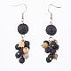 Natural Lava Rock & Crazy Agate Dangle Earrings(EJEW-JE02511-01)-1