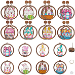 DIY Jewelry Making Earring Kits, Mixed Color, 47x44.5x2.5mm, Hole: 2mm(DIY-SC0029-26)