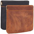 2Pcs 2 Colors Vintage Leather Shrapnel Coin Pouches, Cosmetic Bags, Rectangle, Mixed Color, 102x120x9.5mm(AJEW-CL0005-02)