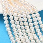Natural Cultured Freshwater Pearl Beads Strands, Grade 3A+, Potato, Beige, 6mm, Hole: 0.6mm, about 55~56pcs/strand, 13.78~13.98''(35~35.5cm)(PA-CBAC463-02)