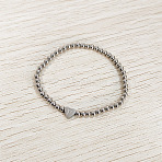 304 Stainless Steel Beads Stretch Bracelets for Women, Heart with Letter, Stainless Steel Color, Letter P, Inner Diameter: 2.24 inch(5.7cm)(FS-WGC4F34-16)