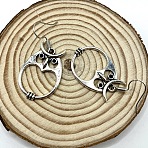 Alloy Dangle Earrings, Owl, Antique Silver, 33x21mm(FS-WGE69A4-01)