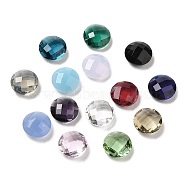 Glass Rhinestone Cabochons, Faceted, Flat Round, Mixed Color, 10x4.5~5mm(GLAA-B012-41)