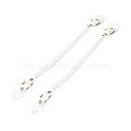 Leaf End Microfiber Leather Sew on Bag Handles, with Alloy Studs & Iron Clasps, Bag Strap Replacement Accessories, White, 39.5x3.15x1.25cm(FIND-D027-12C)