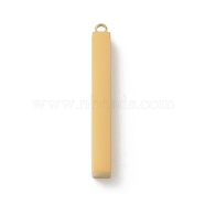 Ion Plating(IP) 304 Stainless Steel Pendants, Rectangle Charm, Real 18K Gold Plated, 43x5x5mm, Hole: 2.2mm(STAS-K270-18G)
