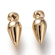 Brass Charms, Long-Lasting Plated, Bullet, Real 24K Gold Plated, 7x3mm, Hole: 0.7mm(KK-H759-48G)