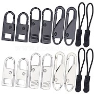 Gorgecraft 7 Style Replacement Zipper Sliders, with Plastic Zipper Puller With Strap, for Luggage Suitcase Backpack Jacket Bags Coat, Mixed Color, 32Pcs/bag(FIND-GF0002-36)
