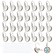 DIY Earring Making, with 304 Stainless Steel Leverback Earring Findings and Transparent Glass Cabochons, Stainless Steel Color, 74x72x17mm(DIY-UN0001-04P)