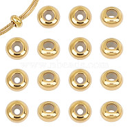 20Pcs Stainless Steel Beads, with Rubber Inside, Slider Beads, Stopper Beads, Rondelle, Golden, 8x4mm, Hole: 2mm(STAS-UN0053-64)