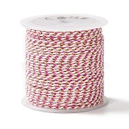 4-Ply Polycotton Cord, Handmade Macrame Cotton Rope, with Gold Wire, for String Wall Hangings Plant Hanger, DIY Craft String Knitting, Light Coral, 1.5mm, about 21.8 yards(20m)/roll(OCOR-Z003-C13)