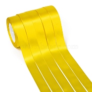 Single Face Satin Ribbon, Polyester Ribbon, Yellow, 1 inch(25mm) wide, 25yards/roll(22.86m/roll), 5rolls/group, 125yards/group(114.3m/group)(RC25mmY015)