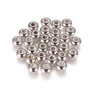 304 Stainless Steel Smooth Rondelle Beads, Stainless Steel Color, 6x3mm, Hole: 2mm(STAS-M006-03)