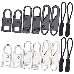 Gorgecraft 7 Style Replacement Zipper Sliders, with Plastic Zipper Puller With Strap, for Luggage Suitcase Backpack Jacket Bags Coat, Mixed Color, 32Pcs/bag(FIND-GF0002-36)