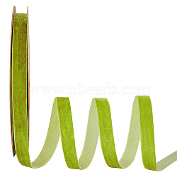 Velvet Ribbon, Single Side, for Gift Packing, Party Decoration, Yellow Green, 5/8 inch(16mm), 20yards/roll.(SRIB-WH0012-01B-04)