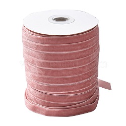 Single Face Velvet Ribbon, Pink, 3/8 inch(9.5~10mm), about 50yards/roll(45.72m/roll)(SRIB-T004-01-18)