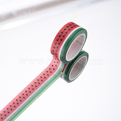 DIY Scrapbook Decorative Paper Tapes, Adhesive Tapes, Watermelon, Red, 15mm, 5m/roll(5.46yards/roll)(DIY-F016-P-02)