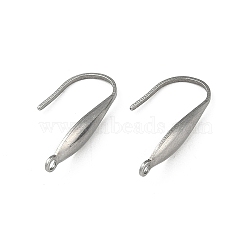 304 Stainless Steel Ear Wire Accessory, U-Shape, Stainless Steel Color, 20x4.5x10mm, Hole: 1.2mm, Pin: 0.5x1mm(STAS-Q336-12B-P)