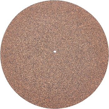 Flat Round Cork Record Mat, for Record Mat Decoration, Musical Instrument Accessories, Coffee, 300x3mm, Hole: 7mm