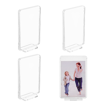 Acrylic Card Display Stands, Rectangle, Clear, 6.1x2.5x9.8cm