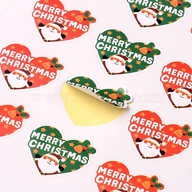 Heart with Santa Claus Pattern DIY Label Paster Picture Stickers for Christmas(AJEW-L053-07)-2