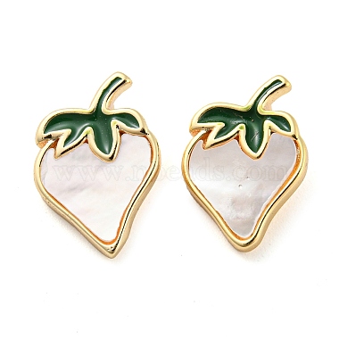 Real 18K Gold Plated Dark Green Strawberry Freshwater Shell Charms
