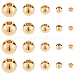 200Pcs 5 Sizes Brass Spacer Beads, Round, Light Gold, 2~6x1.5~5mm, Hole: 1~2mm(KK-AR0002-03)