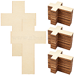 100Pcs Unfinished Wood Cutouts, Cross, Religion Theme, Cornsilk, 11x7x0.25cm(DIY-SP0001-69)