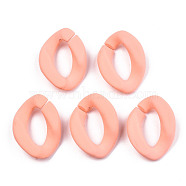 Opaque Spray Painted Acrylic Linking Rings, Quick Link Connectors, for Curb Chains Making, Twist, Light Salmon, 23x17x4.5mm, Inner Diameter: 13.5x7mm(OACR-S036-001A-I13)
