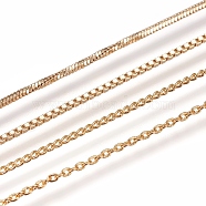 Long-Lasting Plated Brass Chain Necklaces, with Lobster Claw Clasp, Nickel Free, Real 18K Gold Plated, 18.1 inch~18.3 inch (46~46.5cm)(NJEW-MSMC002-14G-NF)