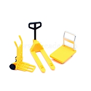 Mini Plastic Carrier Sets, includ Forklift & Cart, Miniature Ornaments, Micro Landscape Garden Dollhouse Accessories, Yellow, 21x30x30mm(PW-WG9B14B-02)