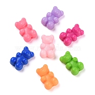 Opaque Bear Acrylic Beads, Mixed Color, 18x11x7mm, Hole: 1.4mm(MACR-L003-004)