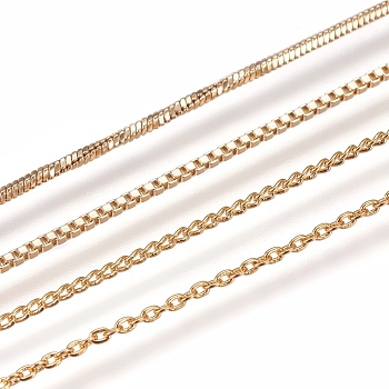 Long-Lasting Plated Brass Chain Necklaces, with Lobster Claw Clasp, Nickel Free, Real 18K Gold Plated, 18.1 inch~18.3 inch (46~46.5cm)