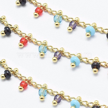 Colorful Brass+Glass Handmade Chains Chain