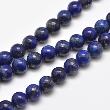 Natural Lapis Lazuli Round Bead Strands(G-E262-01-8mm)-8