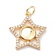 Brass Micro Pave Clear Cubic Zirconia Pendant Cabochon Settings(ZIRC-Z019-01G-NR)-1