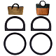 4Pcs 2 Style Wood D-Ring & Round Ring Bag Handles(DIY-WR0002-58)-1