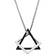304 Stainless Steel Triangle & Rhombus Pendant Necklace with Box Chains(JN1045A)-1