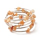 5-bracelets enveloppants en perles d'aventurine rouge naturelle à boucles pour femmes(BJEW-JB01517-05)-1