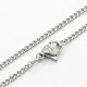 Classic Plain 304 Stainless Steel Mens Womens Curb Link Chain Necklaces(STAS-O037-114P)-1
