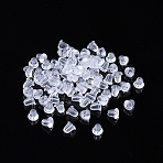 Plastic Ear Nuts, Soft Clear Earring Backs Safety Bullet Clutch Stopper, Clear, 4x4mm, Hole: 1mm(X-E131)