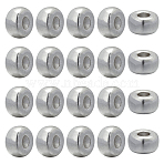 20Pcs 925 Sterling Silver Spacer Beads, Rondelle, Silver, 5x3mm, Hole: 2.5mm(STER-AR0001-24)