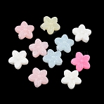 Plastic Beads, Imitation Jelly, Flower, Mixed Color, 13.5x14.5x6mm, Hole: 2.5mm, about 1020pcs/500g(KY-F023-06B)